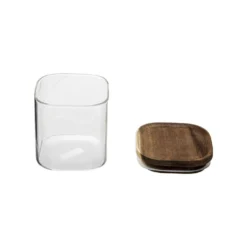 Glazen voorraadpot 600 ml acacia deksel Five®