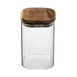 Glazen voorraadpot 900 ml acacia deksel Five®