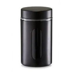 Glazen voorraadpot 900 ml zwart Zeller Present