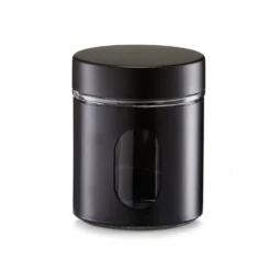 Glazen voorraadpot 600 ml zwart Zeller Present