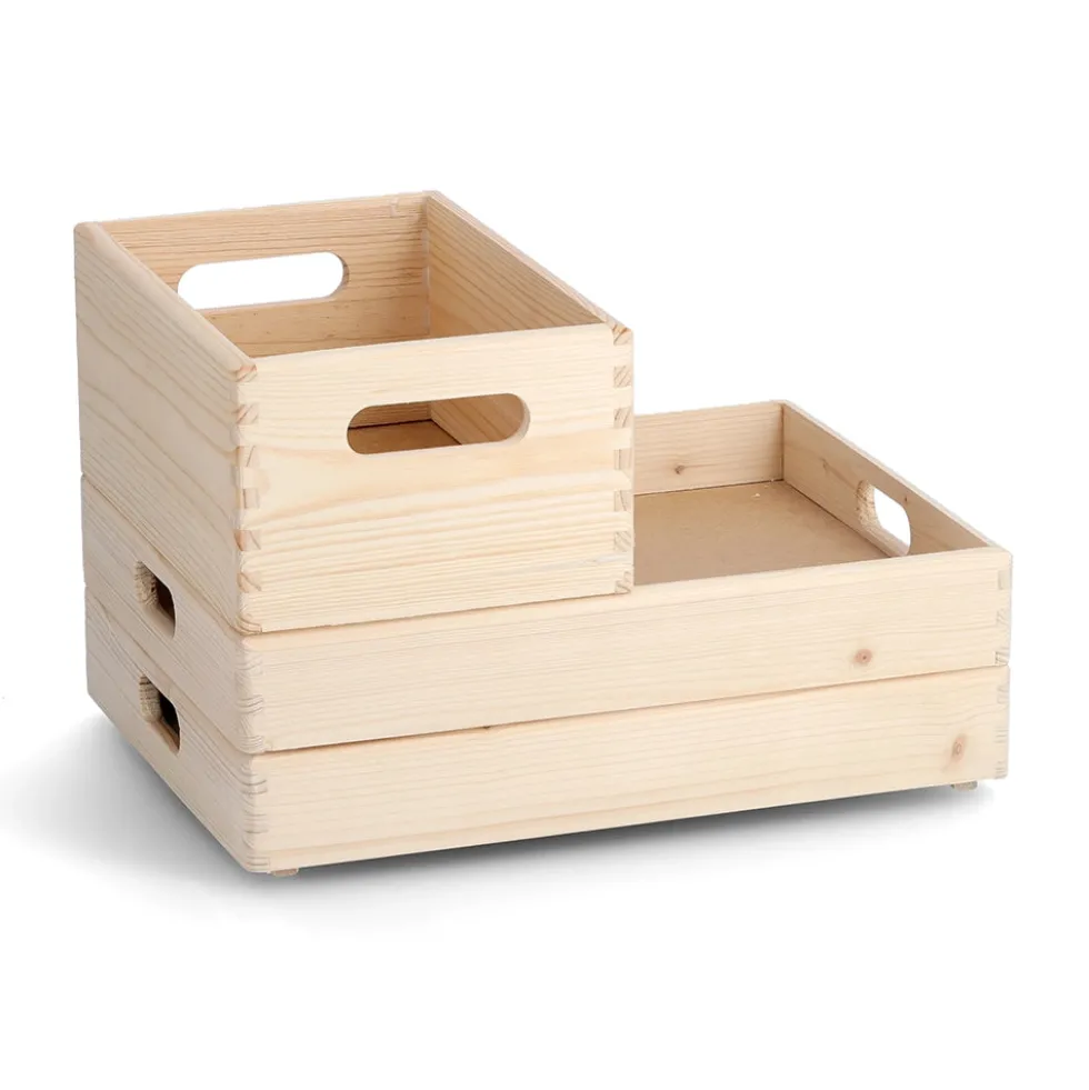 Grenen houten kist medium Zeller Present