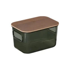 Groen transparant bakje acacia deksel 800 ml Five®