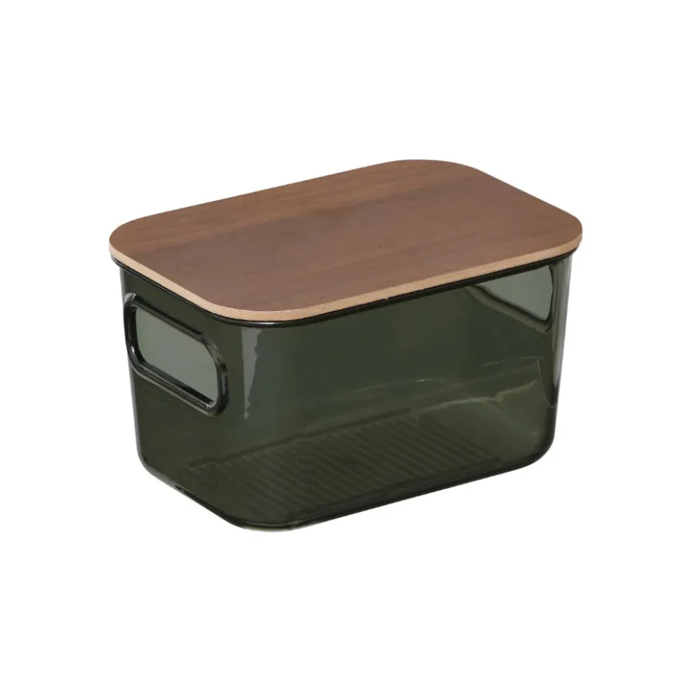 Groen transparant bakje acacia deksel 800 ml Five®
