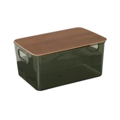 Groen transparant bakje acacia deksel 8 liter Five®