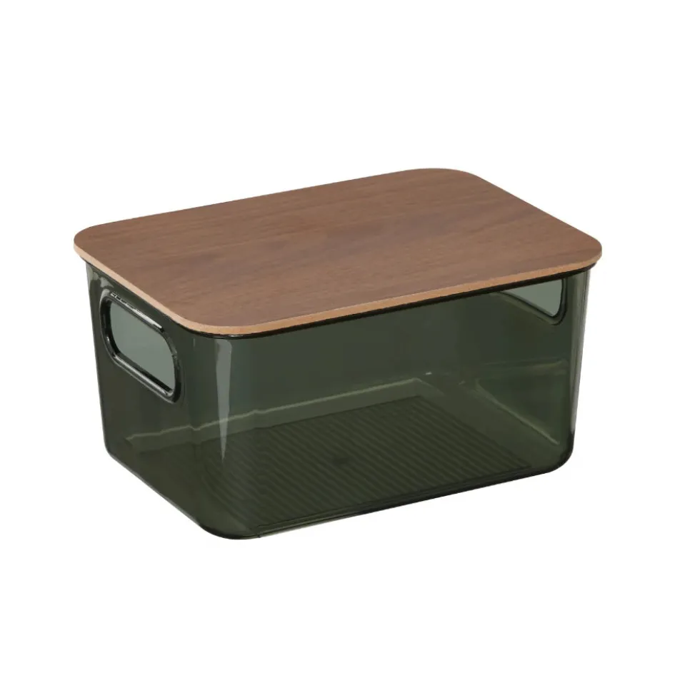 Groen transparant bakje acacia deksel 2.2 liter ml Five®