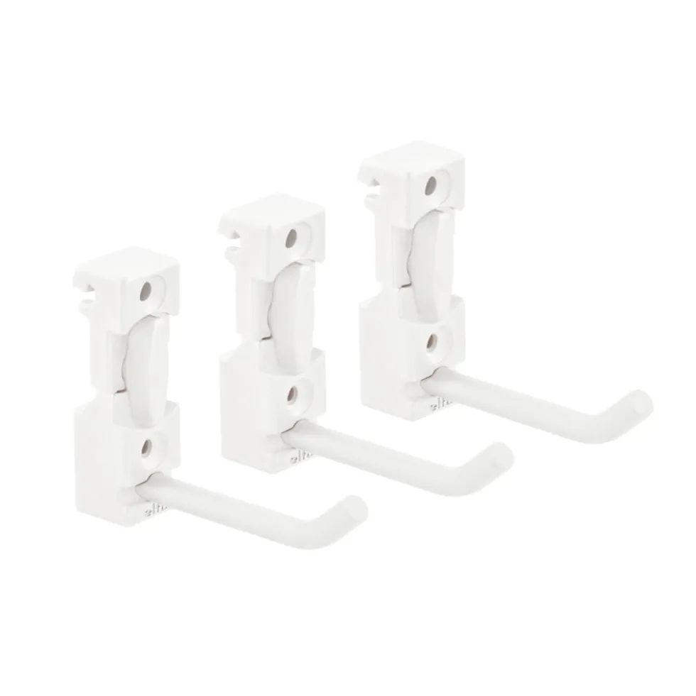 Haak voor opbergrail set van 3 wit - Classic by Elfa