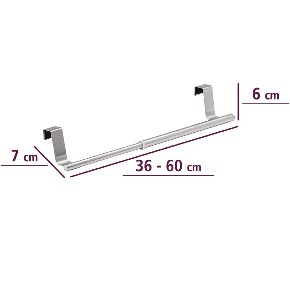 Handdoekstang uitschuifbaar zilver large Wenko