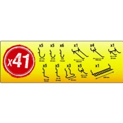 Houten gereedschapswand met 41 hang accessoires Mottez