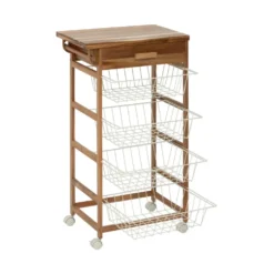 Houten keukentrolley met opbergmanden Five®