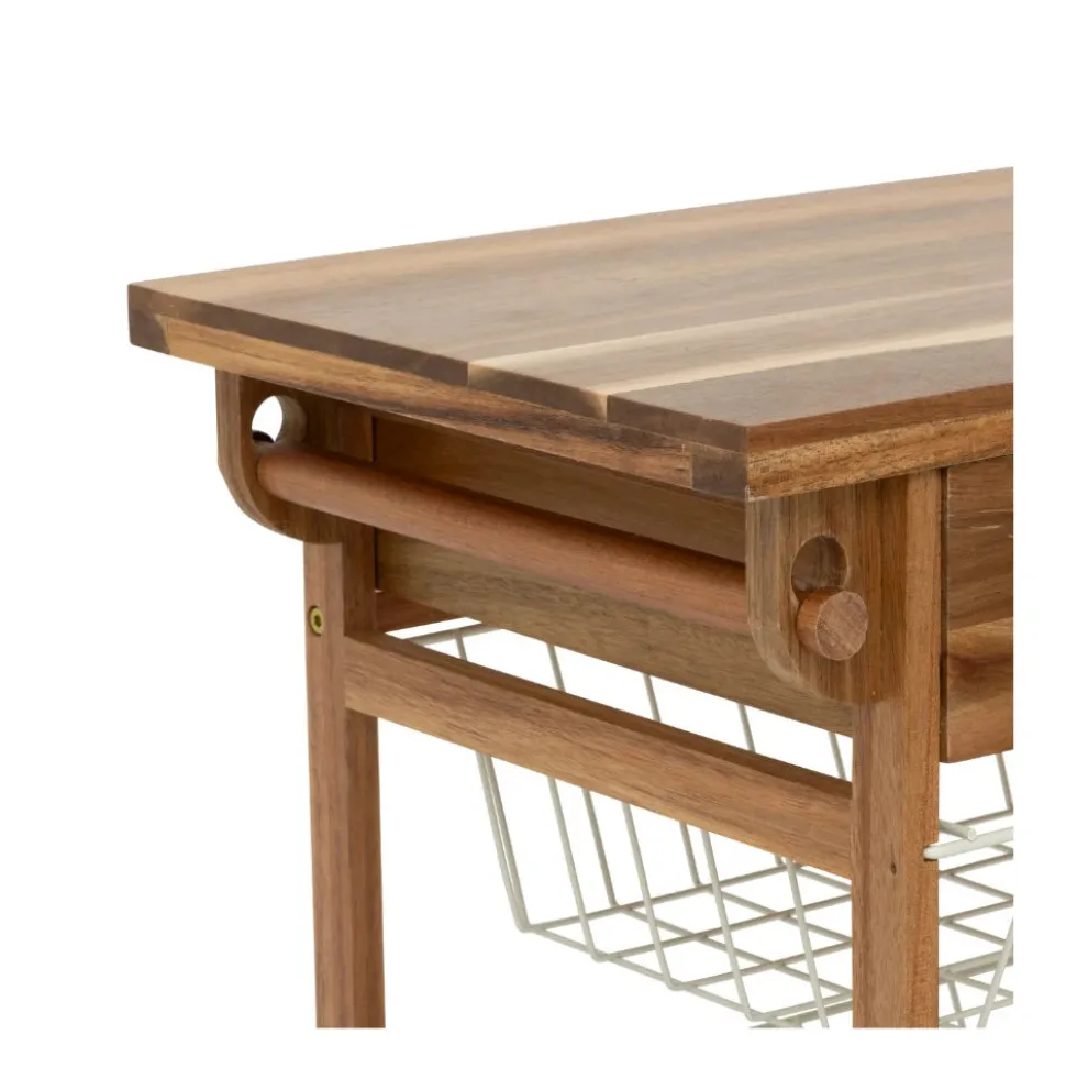 Houten keukentrolley met opbergmanden Five®