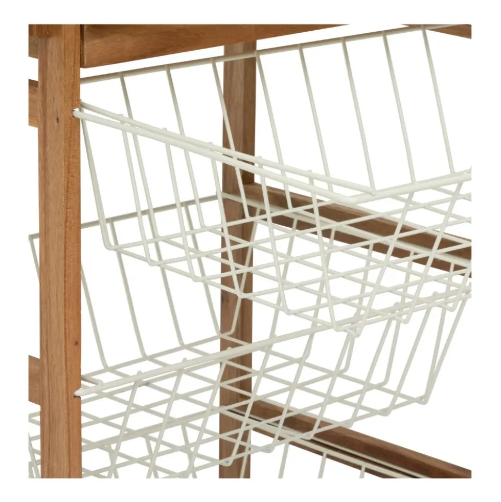 Houten keukentrolley met opbergmanden Five®