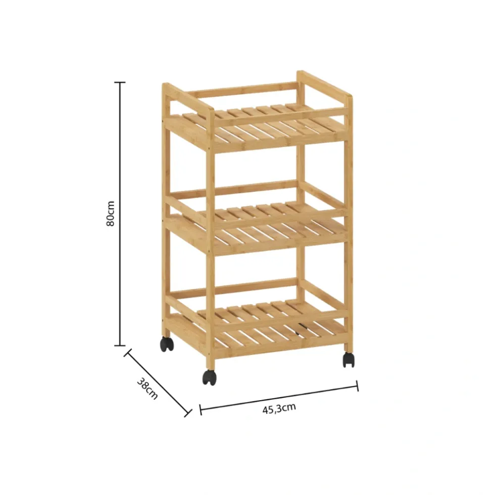 Houten keukentrolley 3 schappen Five®