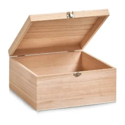 Houten kistje met deksel en sluiting large Zeller Present