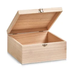 Houten kistje met deksel en sluiting medium Zeller Present