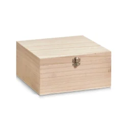 Houten kistje met deksel en sluiting medium Zeller Present