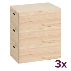 Houten kist met deksel large (voordeelbundel) Zeller Present