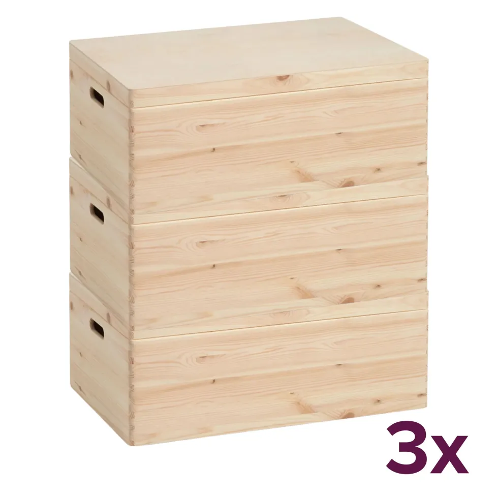 Houten kist met deksel large (voordeelbundel) Zeller Present