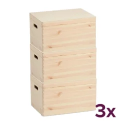 Houten kist met deksel medium hoog (voordeelbundel) Zeller Present