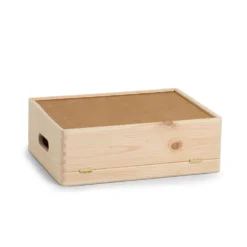 Houten kist met deksel medium laag Zeller Present