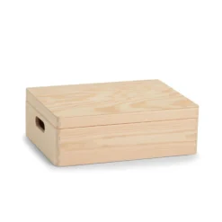 Houten kist met deksel medium laag Zeller Present
