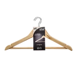 Houten kledinghangers 4 stuks Five®