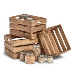 Houten kratje stapelbaar medium Zeller Present