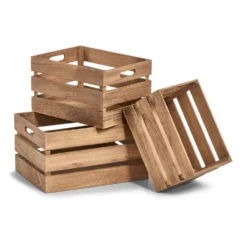Houten kratje stapelbaar medium Zeller Present
