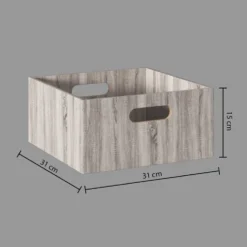 Houten lichtgrijze kastmand medium Five®