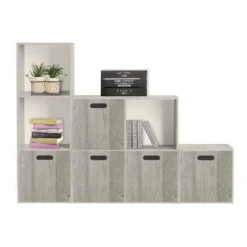 Houten lichtgrijze kastmand medium Five®