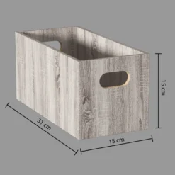 Houten lichtgrijze kastmand medium Five®
