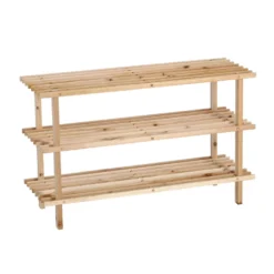 Houten schoenenrek 3 etages Zeller Present