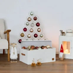 Kerstballen opbergbox beige 30 ballen Store It