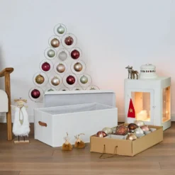 Kerstballen opbergbox beige 30 ballen Store It