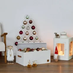 Kerstballen opbergbox beige 30 ballen Store It