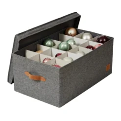 Kerstballen opbergbox grijs 30 ballen Store It