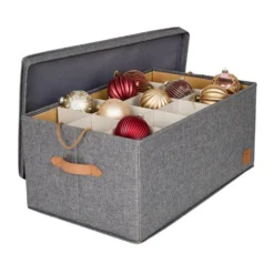 Kerstballen opbergbox grijs 30 ballen Store It