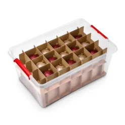 Kerstballen opbergbox op wielen 30 ballen Orplast
