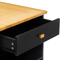 Keukeneiland op wielen hout zwart Five®