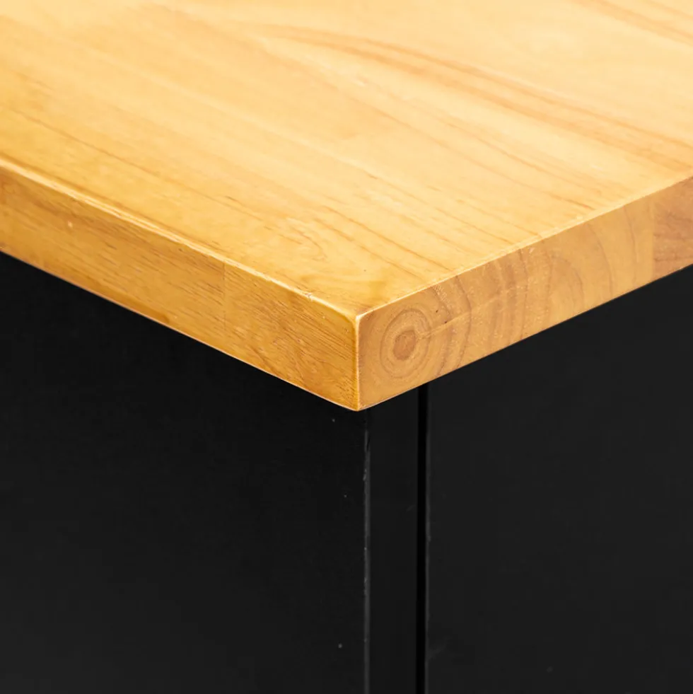 Keukeneiland op wielen hout zwart Five®