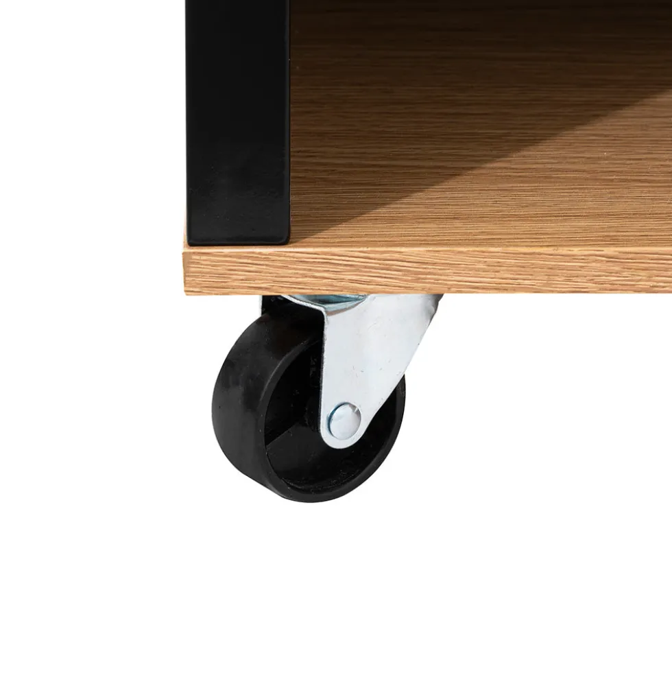 Keukeneiland op wielen hout zwart Five®