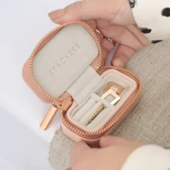 Klein sieradentasje met rits roze Stackers - Blush Pink