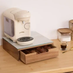Koffiecup houder acaciahout met lade Five®
