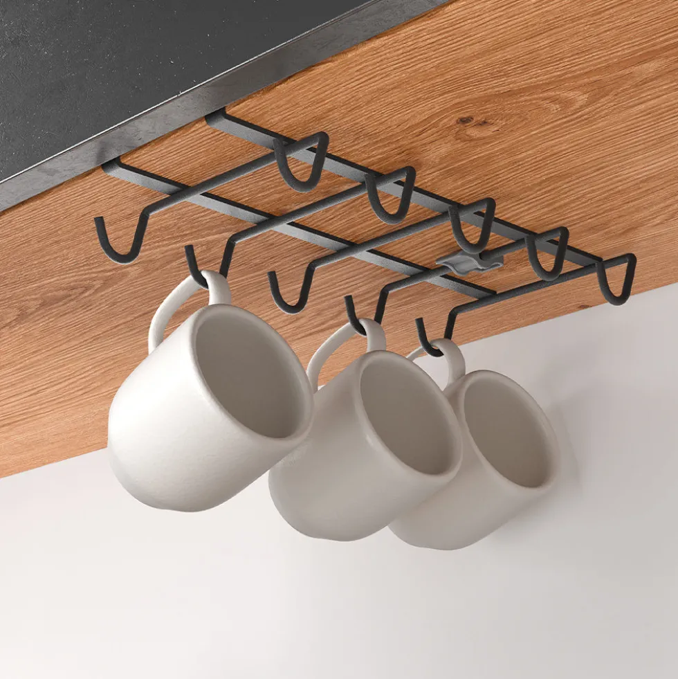 Kopjesrek aan plank Metaltex - Black edition