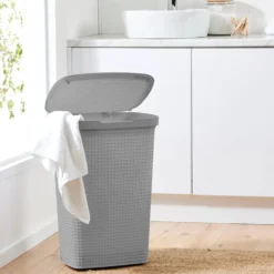 Kunststof wasmand met deksel 57 liter Ezystorage
