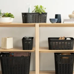 Kunststof zwarte mand 14 liter open voorzijde Ezystorage