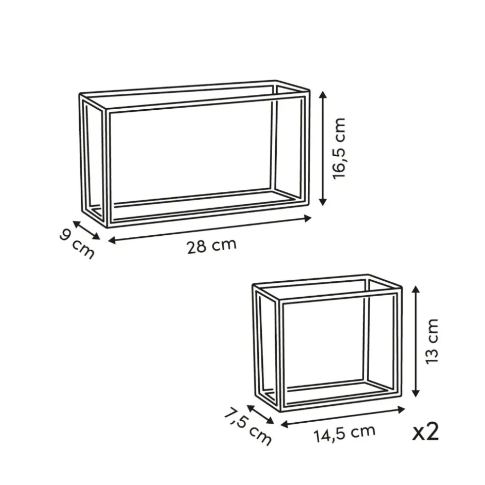 Magnetische hangbakjes transparant 3-delig Five®