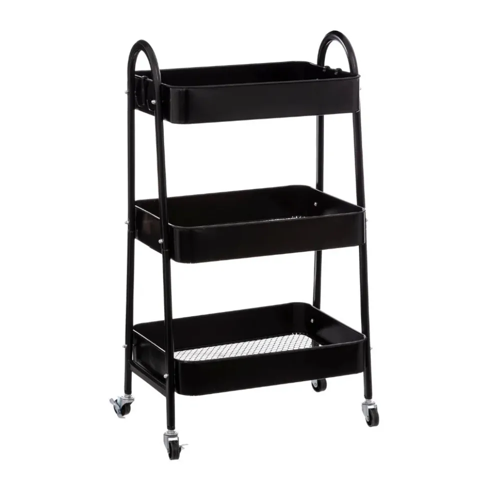Metalen trolley zwart 3 laags Five®