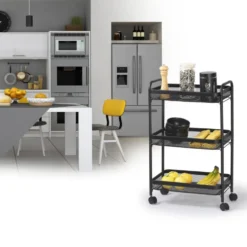 Metalen trolley zwart uitneembare manden Five®