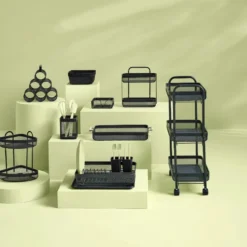 Metalen trolley zwart uitneembare manden Five®