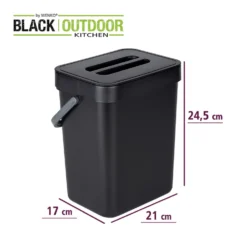 Mini afvalbakje ophangbaar Wenko - Black Outdoor Kitchen